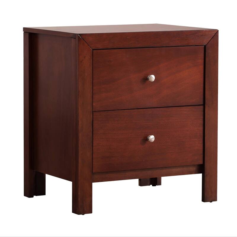 Elegant Cherry Nightstand with Two Drawers