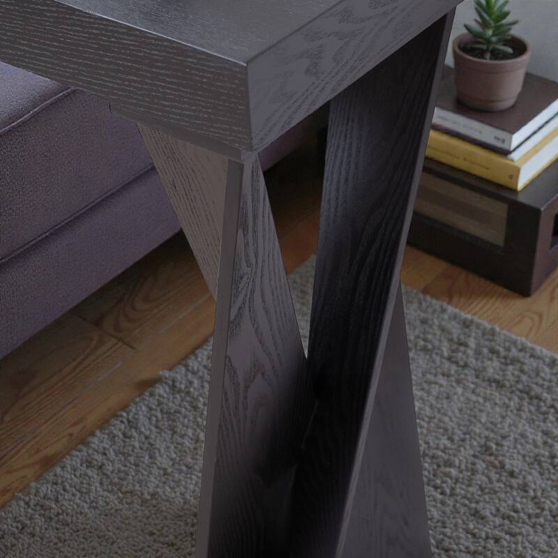 58.3" Modern Black Console Table with Crossed Legs, Narrow Entryway Table for Hallway Living Room or Office