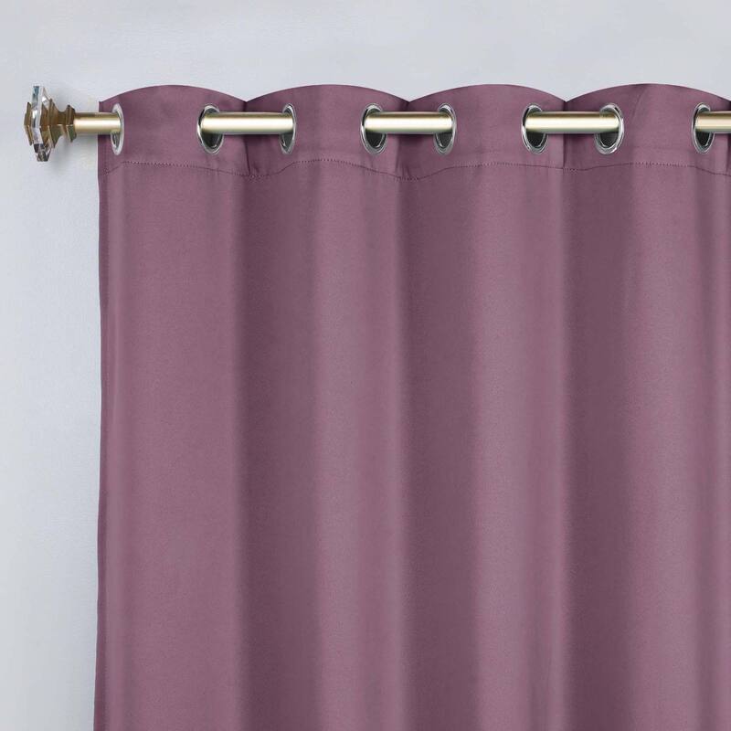 Superior Solid Machine Washable Room Darkening Grommet Curtains, Set of 2
