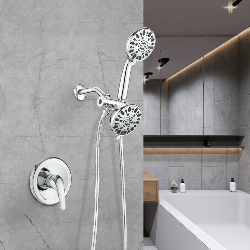 YASINU Dual 2 in 1 Shower Faucet Set with Valve Shower System Kit
