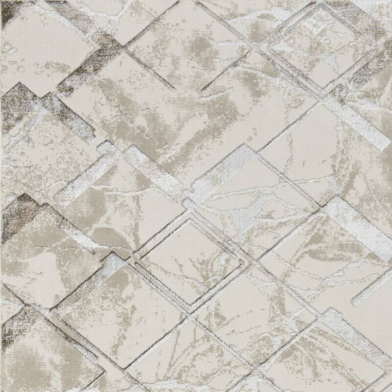 Power Loomed Abstract Modern Non Skid Stain Resistant Area Rug - 71' X '47' X '0.39