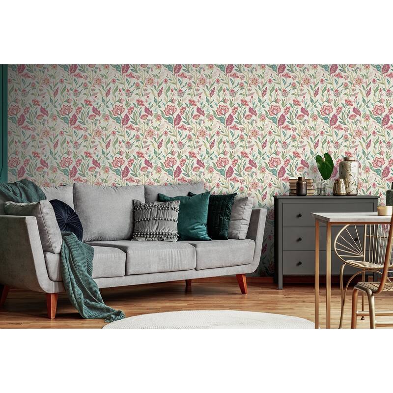 Arthouse Mallory Pink Vivid Floral Wallpaper
