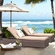 preview thumbnail 1 of 4, Outdoor 2-piece Wicker Chaise Lounge Reclining Chairs Brown