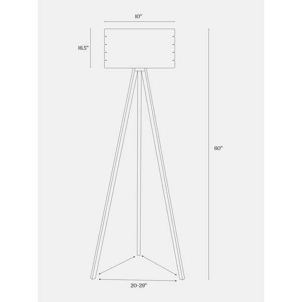 Brightech Bijou 60 in. Natural Wood Farmhouse LED Super Bright Floor Lamp with White Plastic Drum Shade
