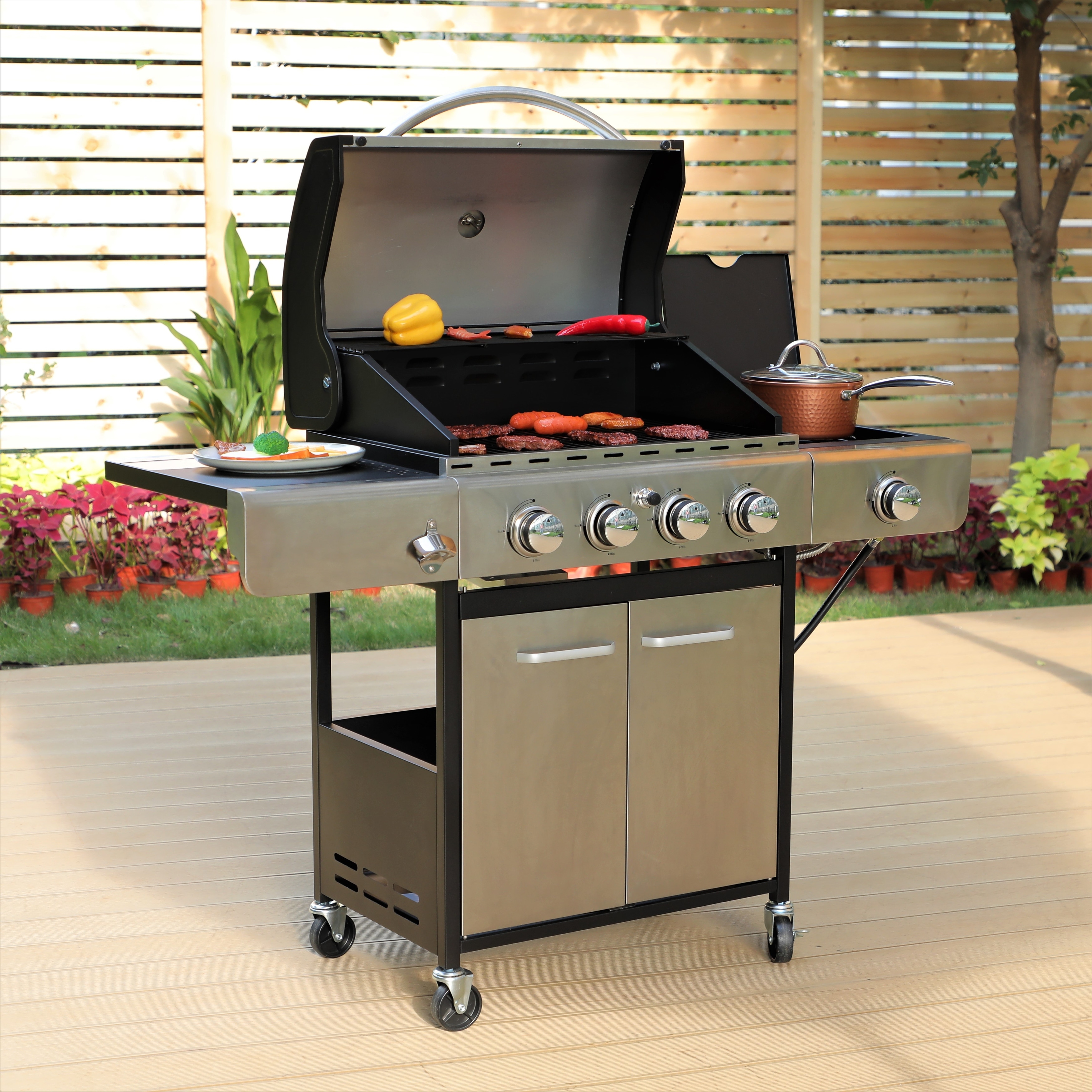 Outsunny 2 Burner Propane Gas Grill Outdoor Portable Tabletop BBQ