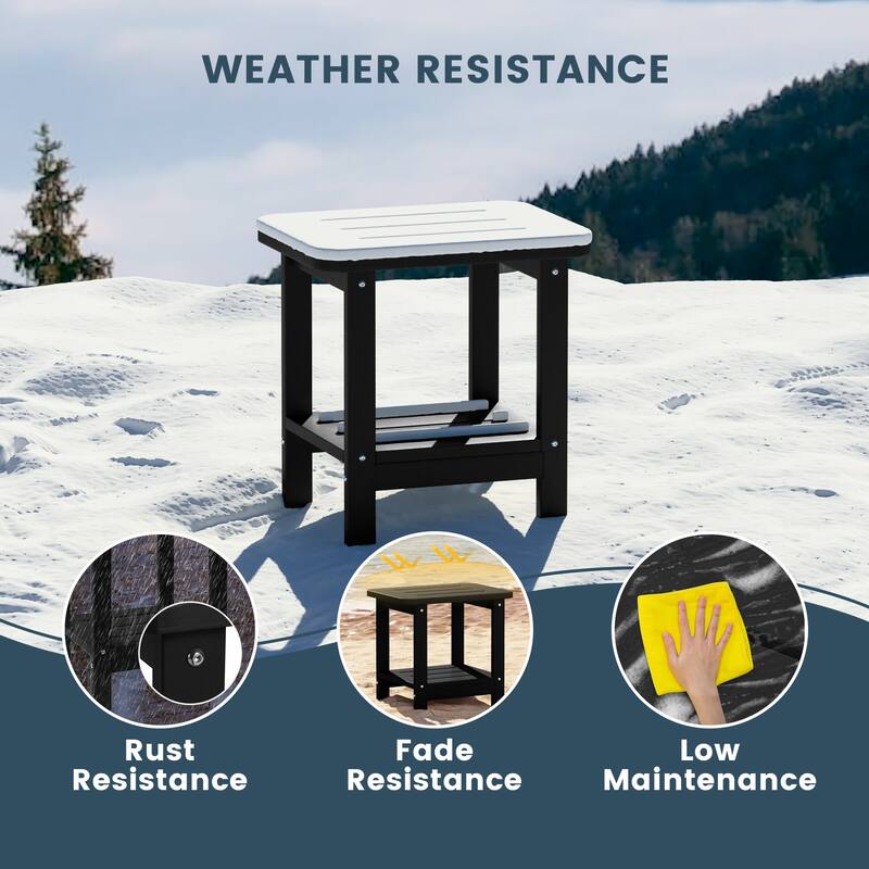 Brighton Outdoor Poly Two Shelf Side Table