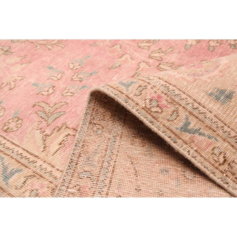 ECARPETGALLERY Hand-knotted Antalya Vintage Dark Pink Wool Rug - 9'6 x 12'6