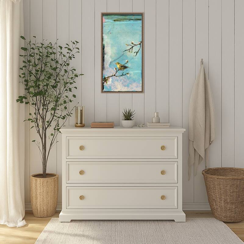 Bird Window No. 2 by Ingrid Blixt Framed Canvas Wall Art Print