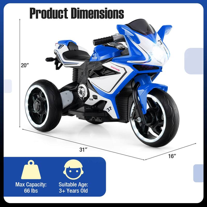 Costway Kids Ride on Motorcycle 6V Battery Powered Mini Electric - See Details