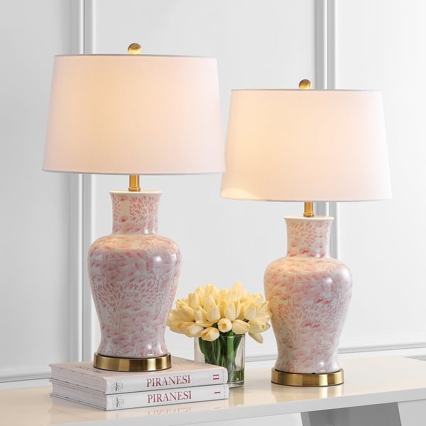 slide 2 of 8, SAFAVIEH Lighting 28" Calli LED Table Lamp (Set of 2) - 16"x16"x28"
