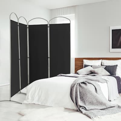 4 Panels Folding Room Divider 6 Ft Tall Fabric Privacy Screen