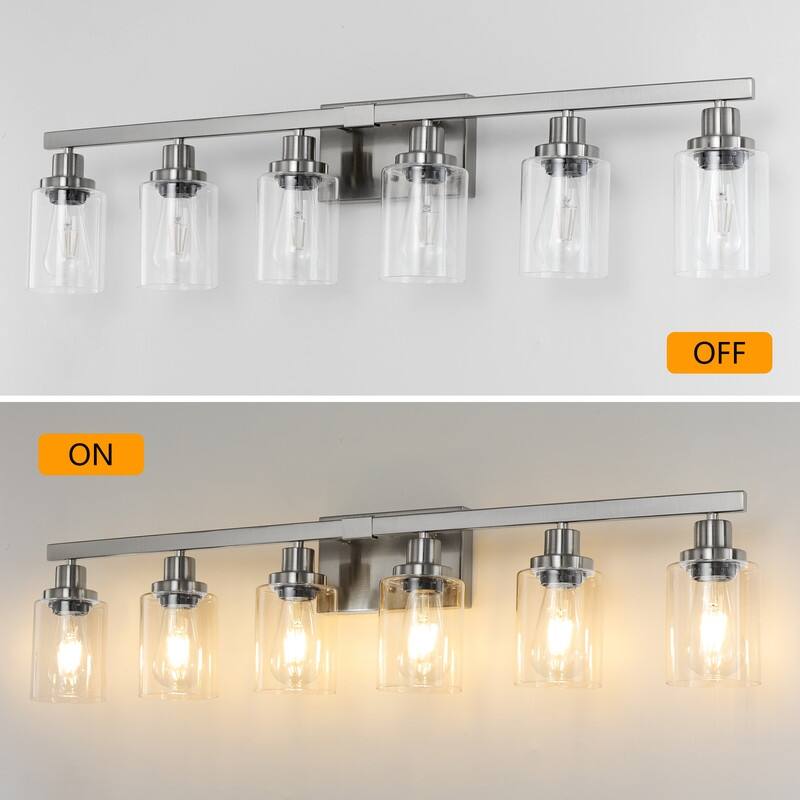 Bathroom Vanity Light With Clear Glass Shades For Vanity Mirror, Bathroom, Or Hallway