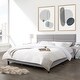preview thumbnail 12 of 11, CorLiving Bellevue Dark Grey Upholstered Panel Bed, King