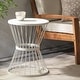 preview thumbnail 14 of 25, Lassen Hand-crafted Iron Side Table by Christopher Knight Home Matte White