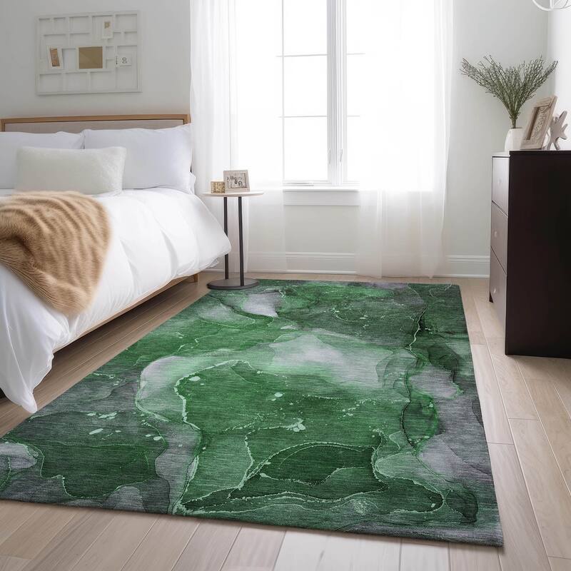 Premium Washable Super Soft Contemporary Mayfield Rug - Emerald - 2' 6" x 3' 10"