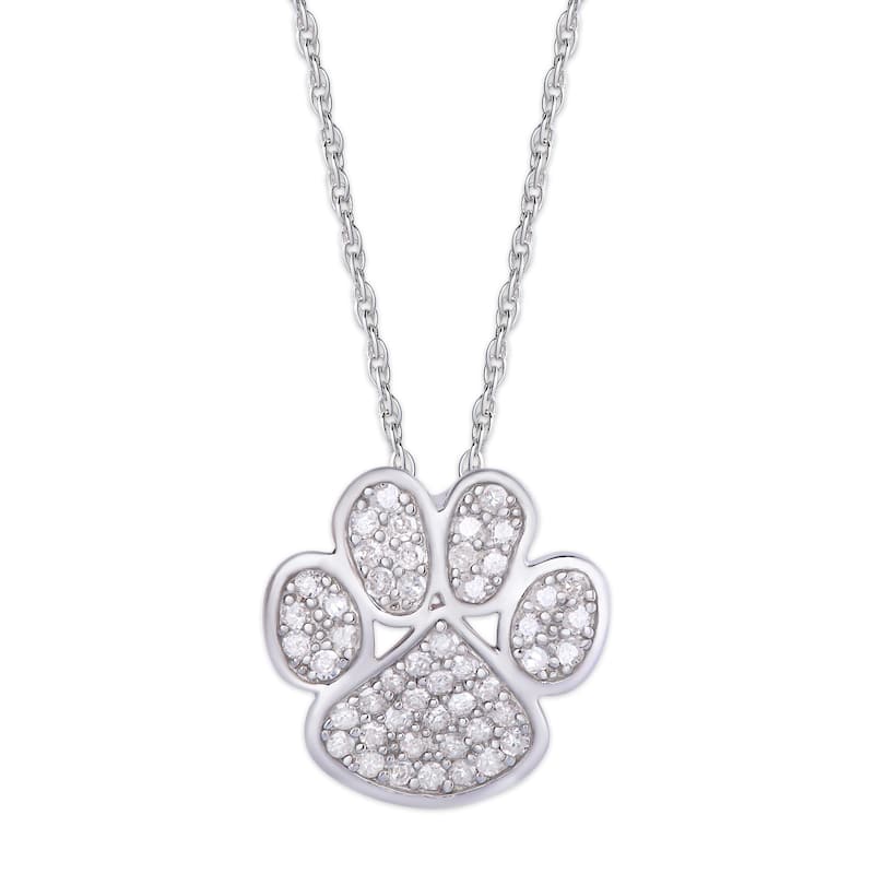 Victoria Townsend .925 Sterling Silver .40ct Diamond Paw Print Necklace
