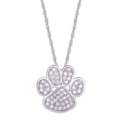 Victoria Townsend .925 Sterling Silver .40ct Diamond Paw Print Necklace