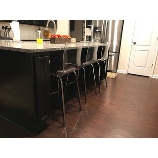 Shop Miles Clear Acrylic Swivel High Back Bar Stools with ...