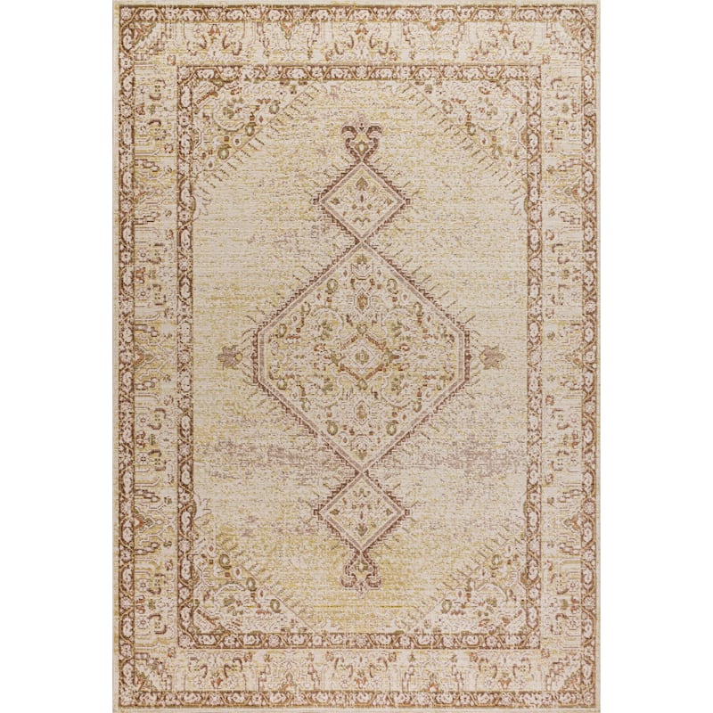 JONATHAN Y Petras Modern Tribal Medallion Area Rug - 3 X 5 - Ivory