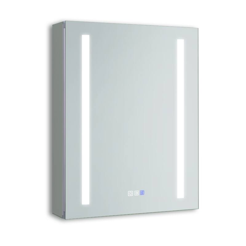 3 Touch Switch LED Lighted Bathroom Medicine Cabinet with Mirror 20'' x 26'',Recessed or Surface Mount,Defog, Stepless Dimming