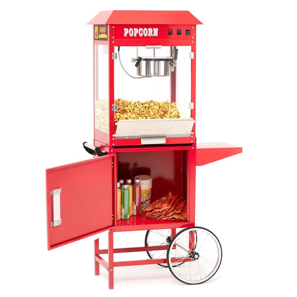 Commercial Popcorn Machine Cart with Interior Light