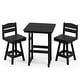 preview thumbnail 4 of 48, 3-Piece HDPE Counter Height Bar Set with 2 24.8'' Height Swivel Bar Stools and 29.92'' W Square Bar Table,Pub table sets of 3