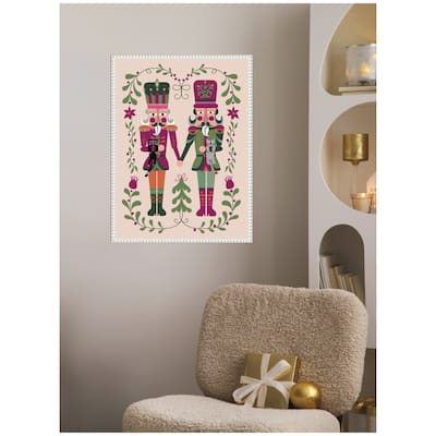 Kate and Laurel Sylvie Beaded Nutcrackers Framed Canvas by Rachel Lee
