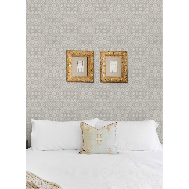 A-Street Prints Larsson Grey Ogee Wallpaper