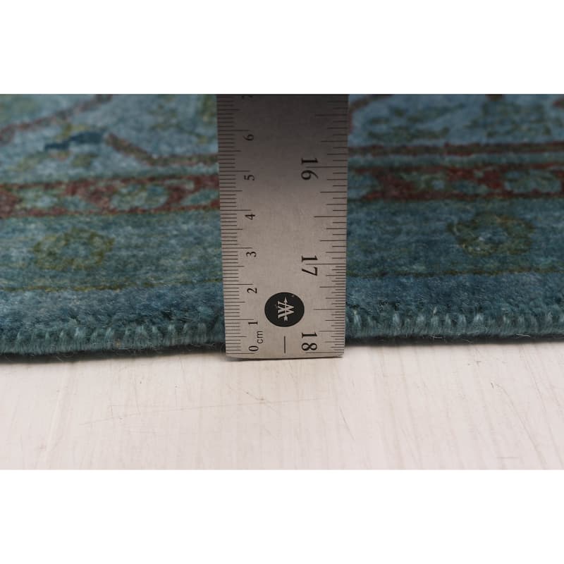 ECARPETGALLERY Hand-knotted Vibrance Turquoise Wool Rug - 6'0 x 9'0
