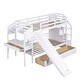 preview thumbnail 12 of 13, Twin over Twin Bunk Bed with Storage Staircase, Slide and Drawers, Desk with Drawers and Shelves