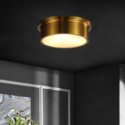 SAFAVIEH Gulshan 3-Light 16-inch Flush Mount - 16 In. W x 16 In. D x 5 In. H - Brass - 16Wx16Dx5H