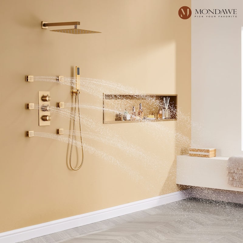 3 Functions Wall Mount Thermostatic Shower Faucet