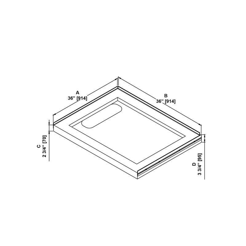 Ove Decors 15SBR-ADEN36 Adena 36" x 36" Square Shower Base with Single