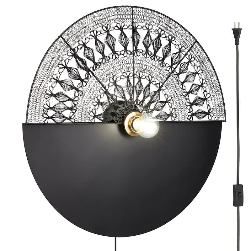 Mitchell River of Goods Black Metal Indoor Wall Sconce - 24" x 3.75" x 24" - Black/Gold - 24" x 3.75" x 24"