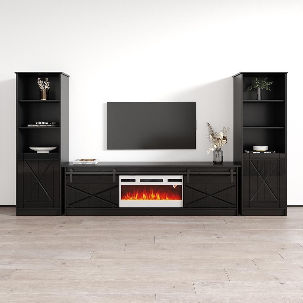 Meble Furniture Granero WH-EF Fireplace Entertainment Center (121"W x 63"H) for up to 90" TVs