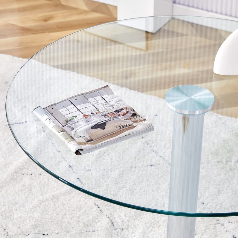 Dining Room Round Dining Table with Gold Metal Legs Coffee Table End Table Accent Table Entryway Table