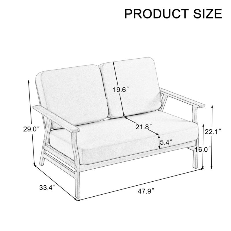 Casual Wood Cushioned 5-Piece Outdoor Patio Conversation Set