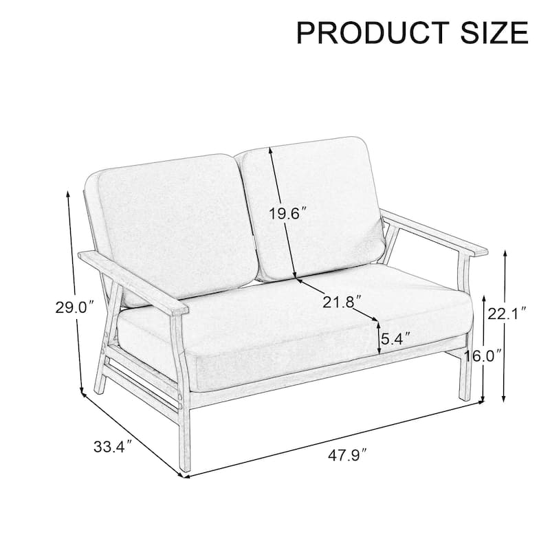Modern Wood Cushioned 5-Piece Outdoor Patio Conversation Set