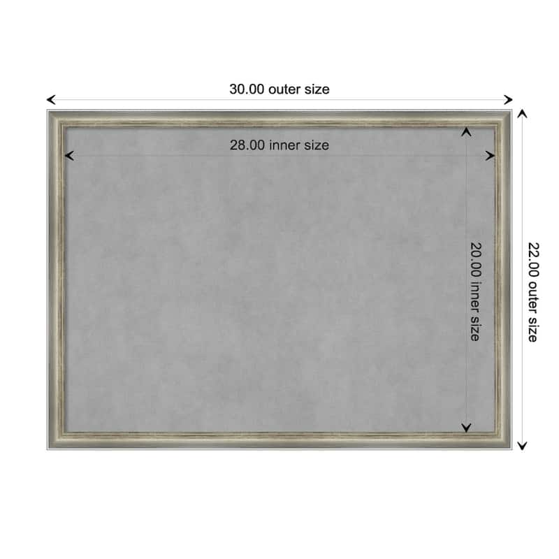 Amanti Art Salon Scoop Silver Framed Magnetic Board - Board Size 28x20