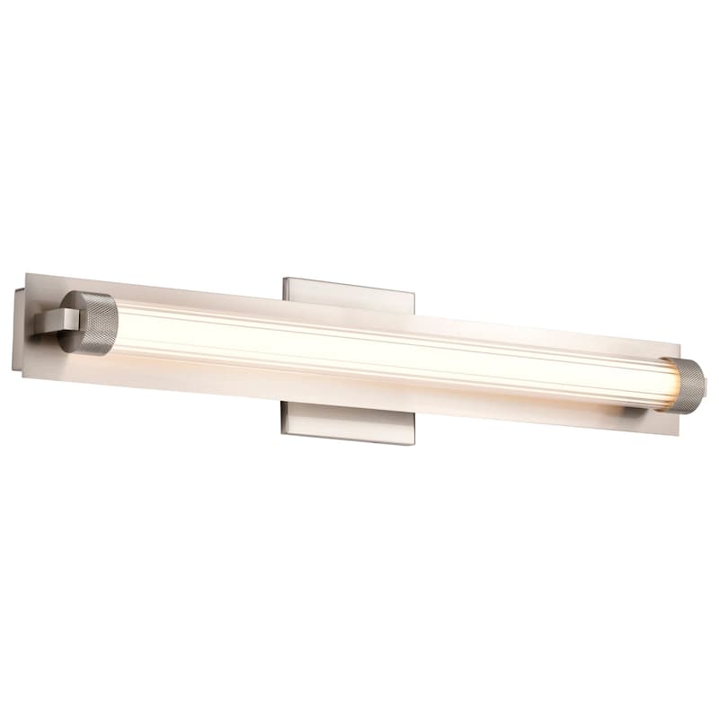 Larissa 24 Inch LED Vanity 3000K CCT Brushed Nickel Finish Opaque Glass - Brushed Nickel