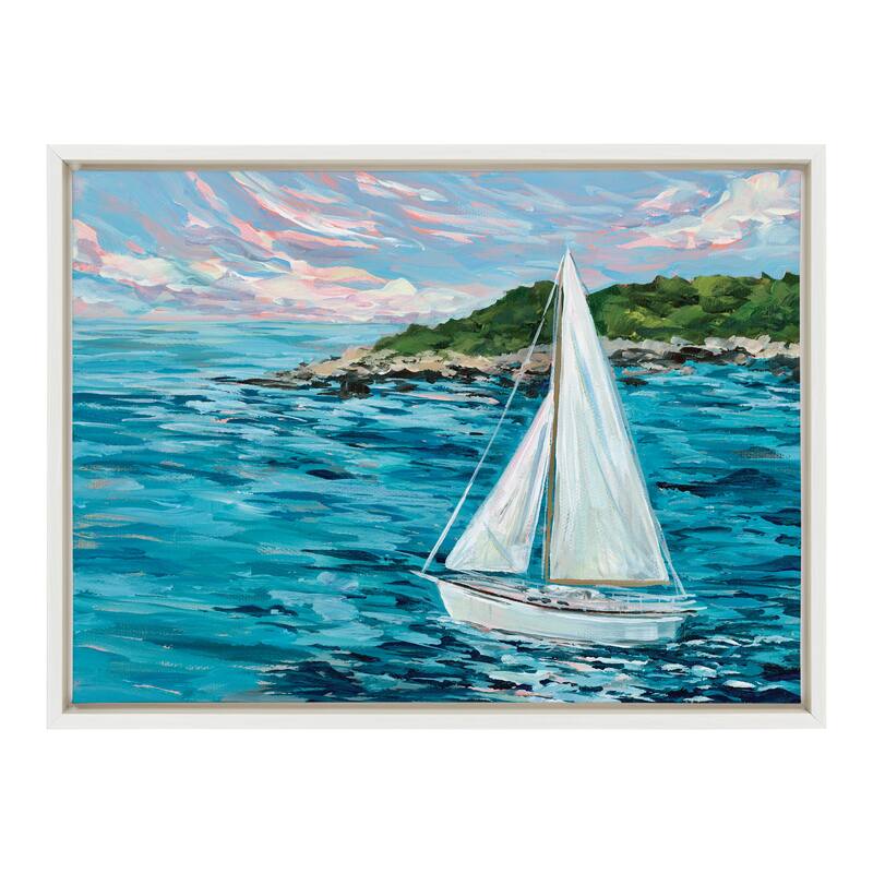 Kate and Laurel Sylvie Marthas Vineyard Framed Canvas by Emily Kenney
