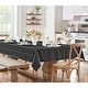preview thumbnail 31 of 43, Elegance Plaid Jacquard Woven Tablecloth 52" w x 52" l - Black