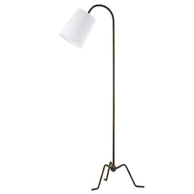Tate 69" Floor Lamp with Fabric Shade - Brown