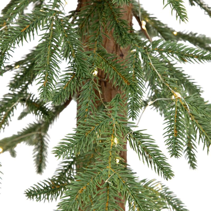 Pre-Lit Medium Alpine Artificial Christmas Tree - 4' - Clear LED Lights - 4 Foot