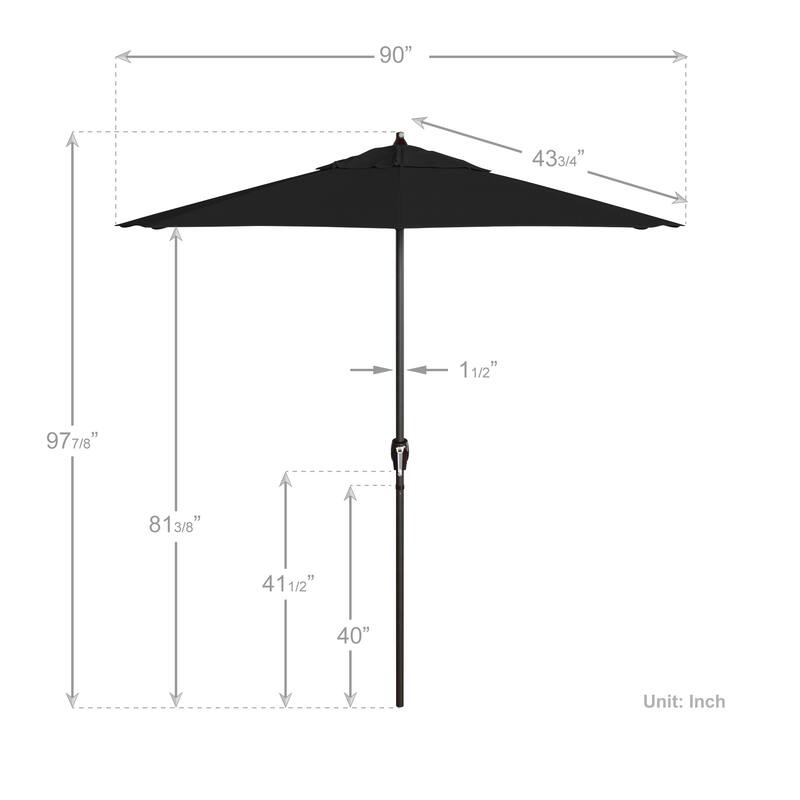 California Umbrella 7.5' Round Aluminum Crank Lift Auto Tilt 8 Rib Patio Umbrella, Bronze Finish, Sunbrella Fabric