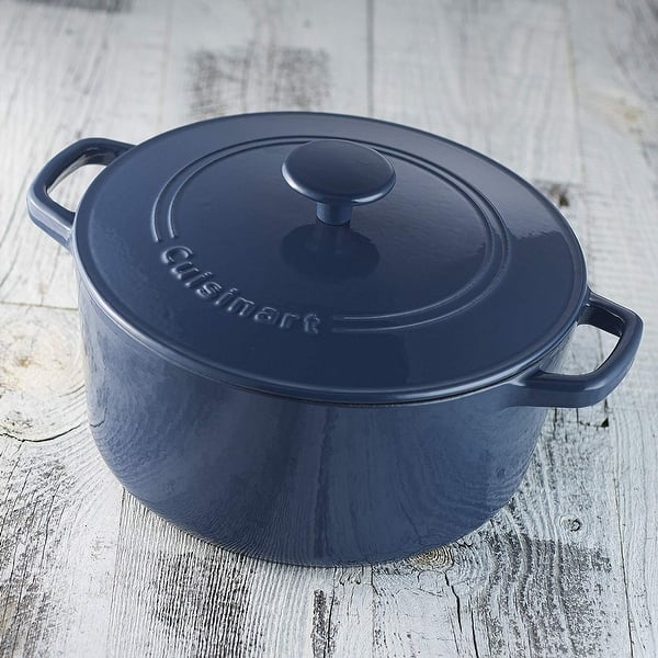  Cuisinart Chef's Classic Enameled Cast Iron 5-Quart Round  Covered Casserole, Linen: Home & Kitchen