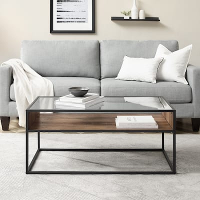 Middlebrook Geller Glass Top Open Shelf Coffee Table