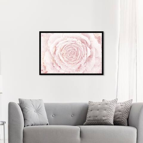Oliver Gal 'Blush Winter Flower Pink' Floral and Botanical Framed Wall Art Prints Florals - Pink, Gold