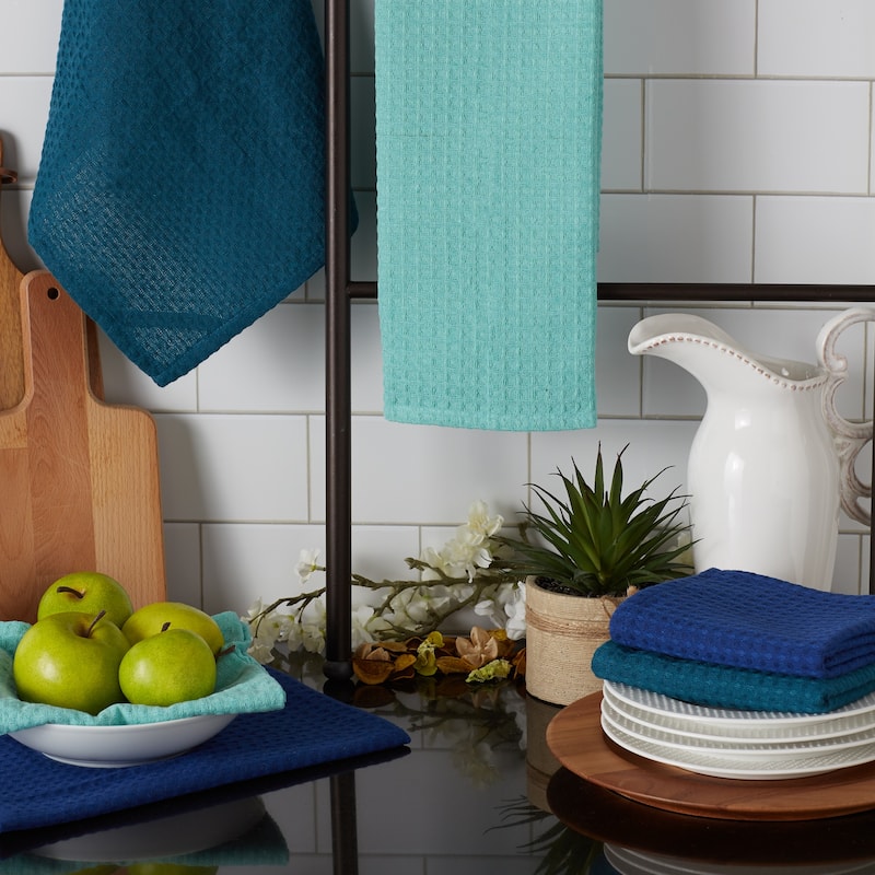 DII Black Recycled Cotton Waffle Dishtowel (Set of 6)