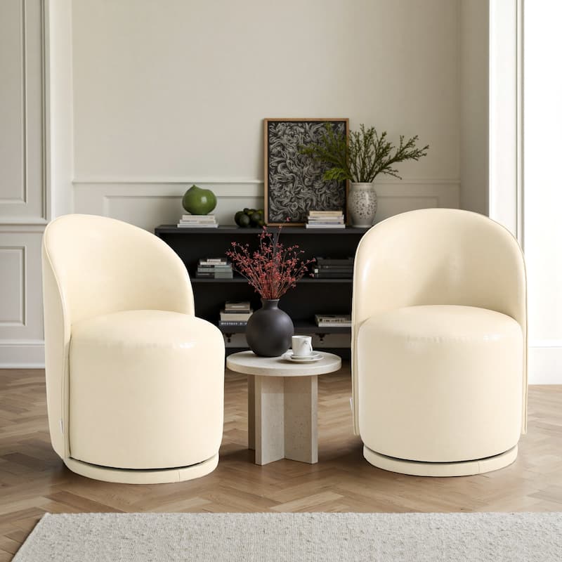 Modern Armless 360-Degree Swivel Dining Chair Barrel Chair